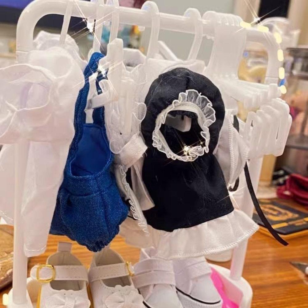Plastic Doll Clothes Hanger Mini Doll Clothes Display Rack  Dollhouse Furniture