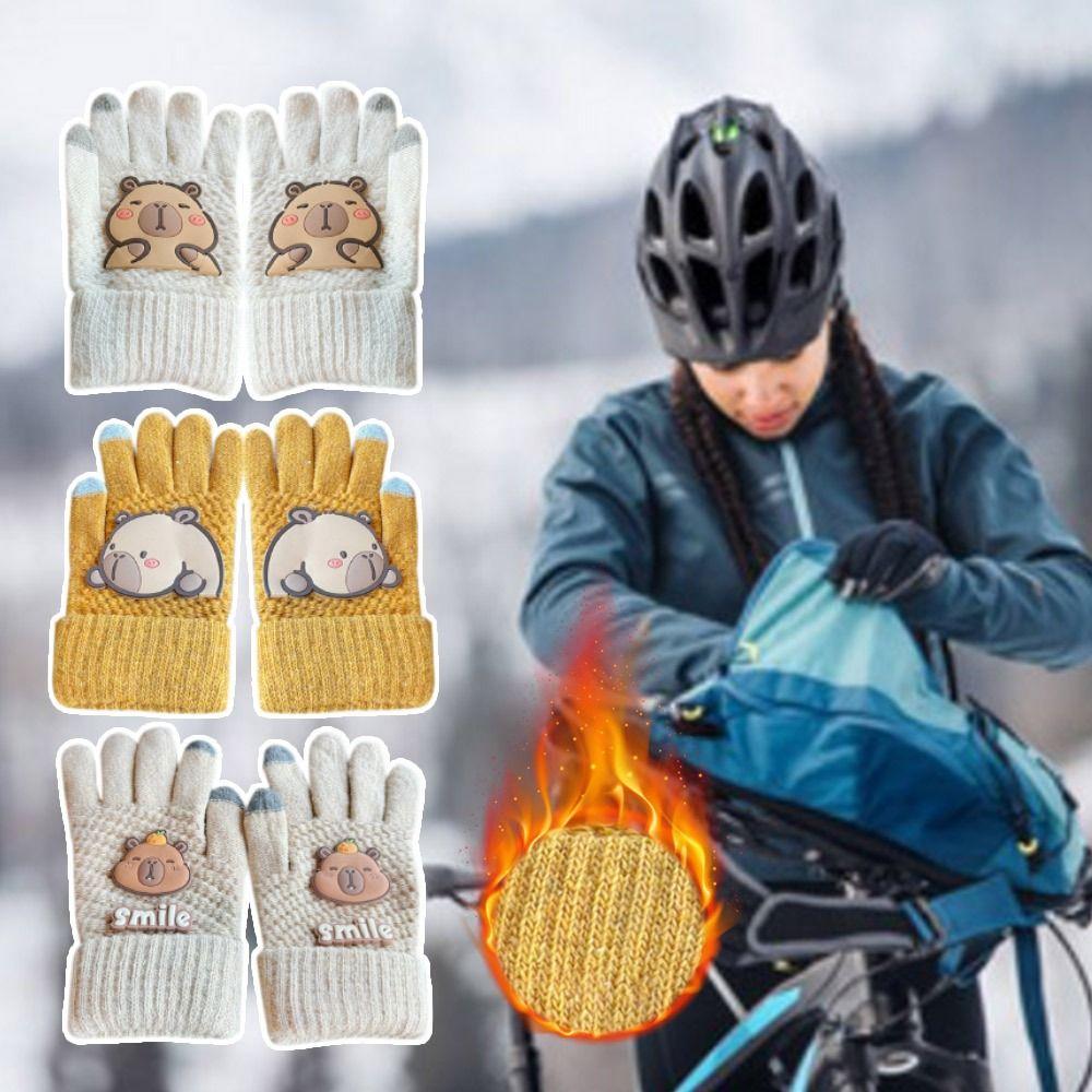 Cold Protection Gloves Warm Knit Mittens Cute Driving Glove Autumn Winter