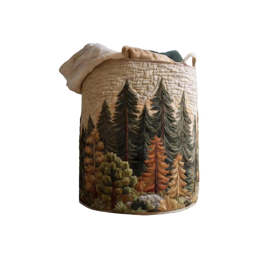 Gesteppter Wäschekorb, und geeignet zur Aufbewahrung schmutziger Wäsche.