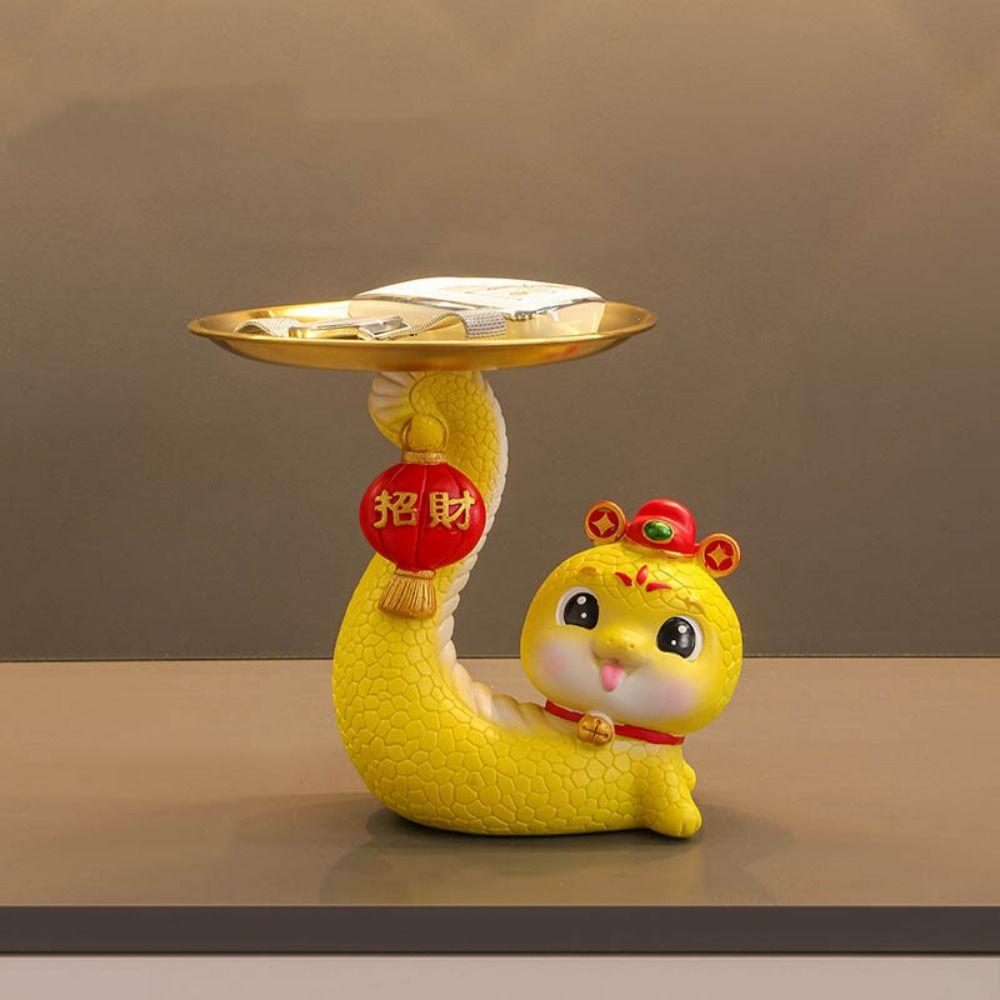 Handmade Snake Statues Holder Tray Colorful Snake Collectible Organizer  New Year Decor