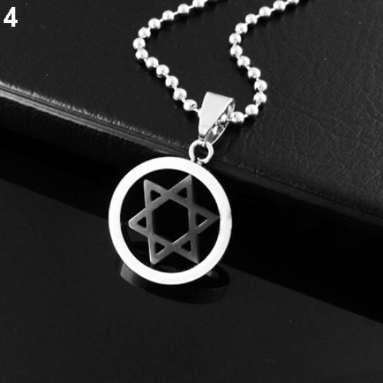 Unisex mote anheng i rustfritt stål jødisk Davidsstjerne halskjede smykker