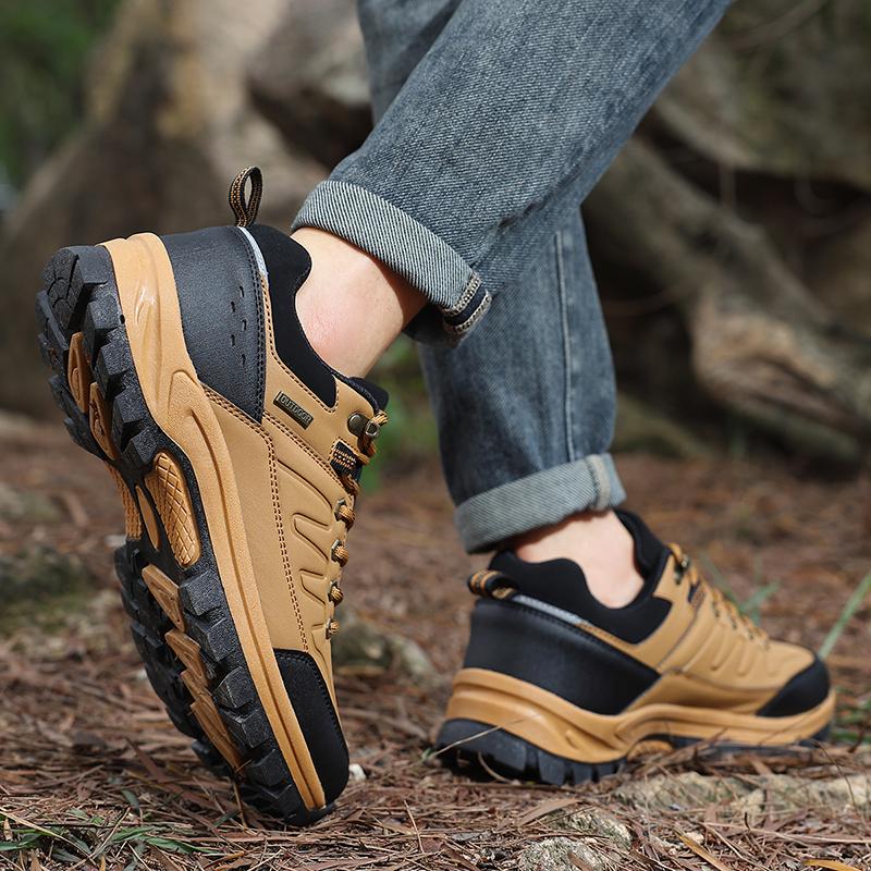Men's Hiking Boots Waterproof Outdoor Sports Shoes Leather Sneakers Male Plus Size 39-46