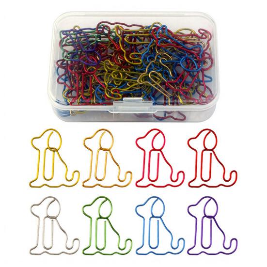 Yousheng 50Pcs Christmas Paper Clips Dog Shape Non-bending Metal Clips Office School Desk Organizing Cards Document Fasteners
