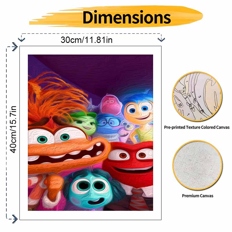 Disney Oil Painting Kit Painting Inside Out Characters Home Bedroom Wall Decor Gift For Fans