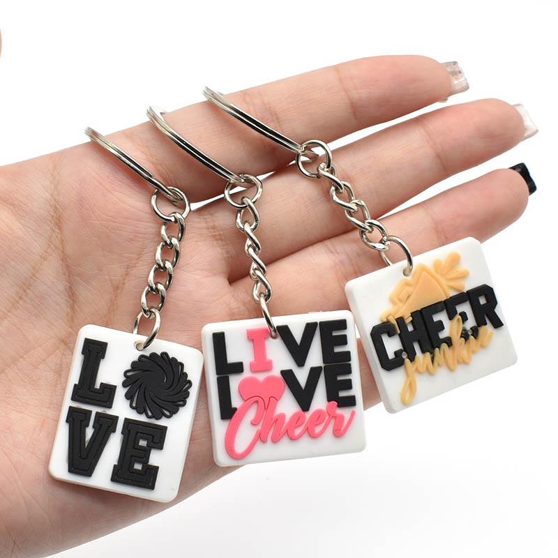 1 Piece New Fashion Keychain Cheerleaders cheering Trumpet Pendants Women Men Jewelry Car Key Chain Souvenir For Gift