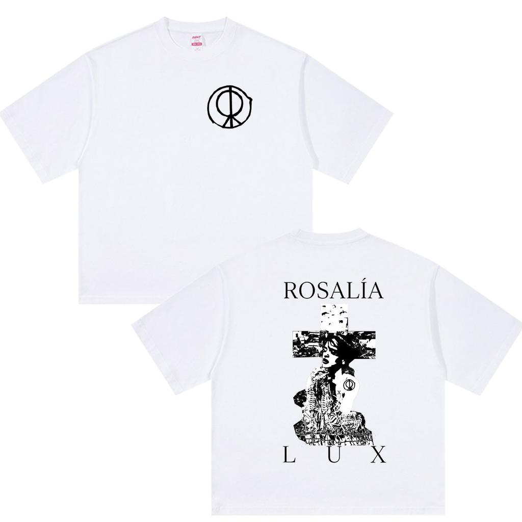Rosalia Lux Tour 2026 Merch T Shirt Unisex Women Vintage Hip Hop Pop Short Sleeve T-shirts Casual Fashion Cotton T-shirt Streetwear