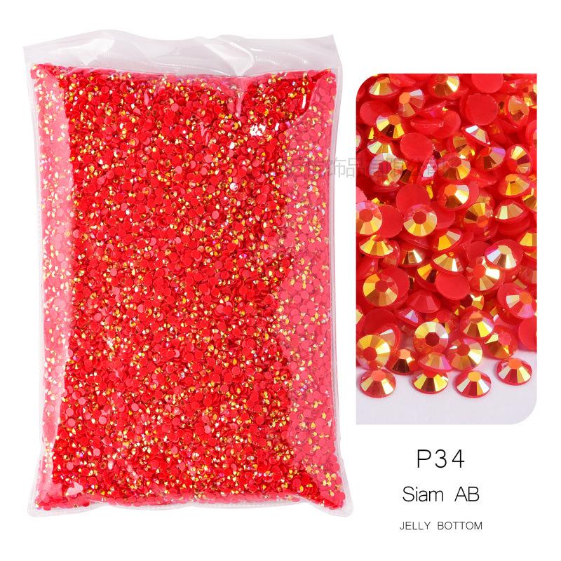 Jelly Resin Flat-Bottomed Diamond, Nail Art Beauty, Mobile Phone Case Decorative Rhinestone Diy Decorative Clothing Accessories