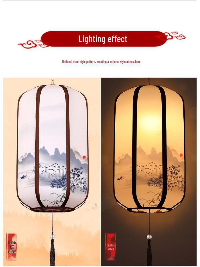 Outdoor Waterproof Traditional Chinese Lantern: Elegant Imitation Sheepskin for Restaurant or Chandelier Decoration