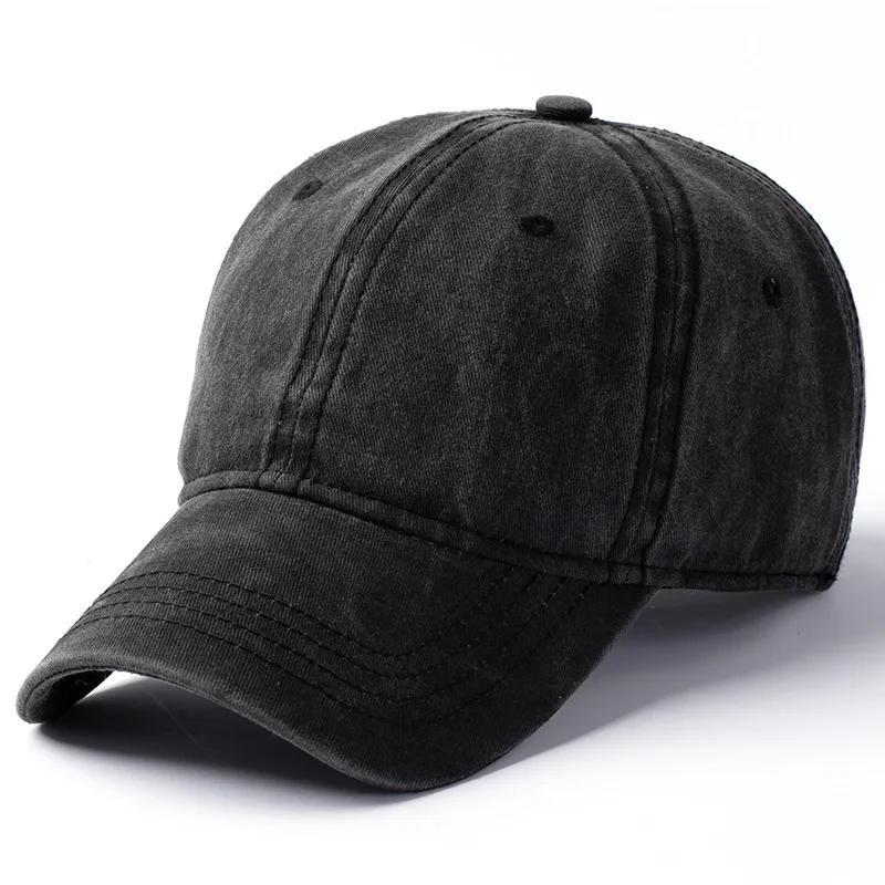 Washed Baseball Caps Xxl Big Size 63cm Snapback  Solid Color Dad Hat Outdoor Casual Sport Cap Male Big Size Hats Your Logo