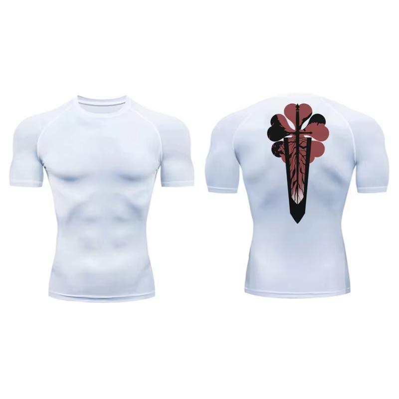 Graphic Print Men's Compression Shirt Quick Dry | Gym Workout Running Fitness Baselayer Top RL000483