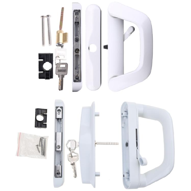 Easy Installation Patio Door Handle with for Key Zinc Alloy White/Black Door Han