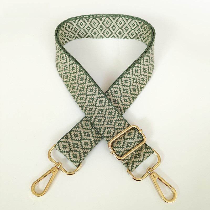 New Thickened Canvas Webbing Colored Jacquard Rhombus Adjustable Shoulder Crossbody Long Strap Women's Bag Accessories Broadband