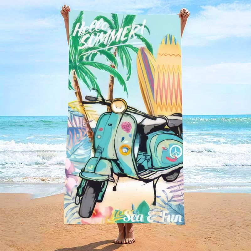 Microfiber Beach Towel With Demon Eye Print Quick Dry Large Size Travel Camping Pool