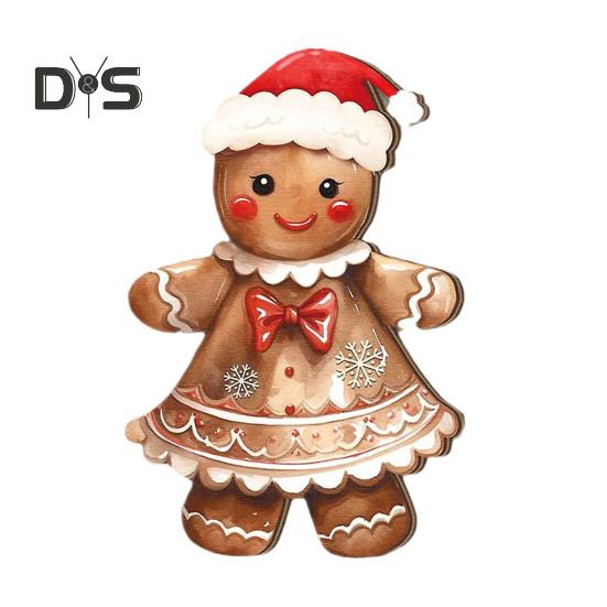 

Пряничный висящий знак, деревянные рождественские украшения на входную дверь с шнуром, для дома и улицы, складные пряничные мальчики и девочки для дома girl