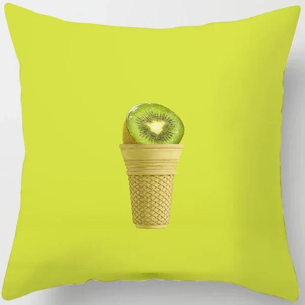 Peach Skin Pillowcase Home Decor  Candy Color Macaron Print Car Sofa Pillow Cushion Cover