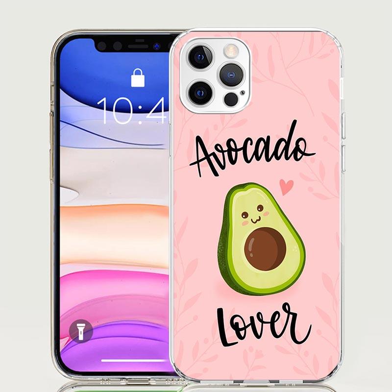 Cartoon Fruit Avocado Case Phone Cover for Apple iphone 16 15 14 13 12 Mini 11 Pro Max 16E X XS XR 7 Plus 8 + SE 2020 Trend Fund