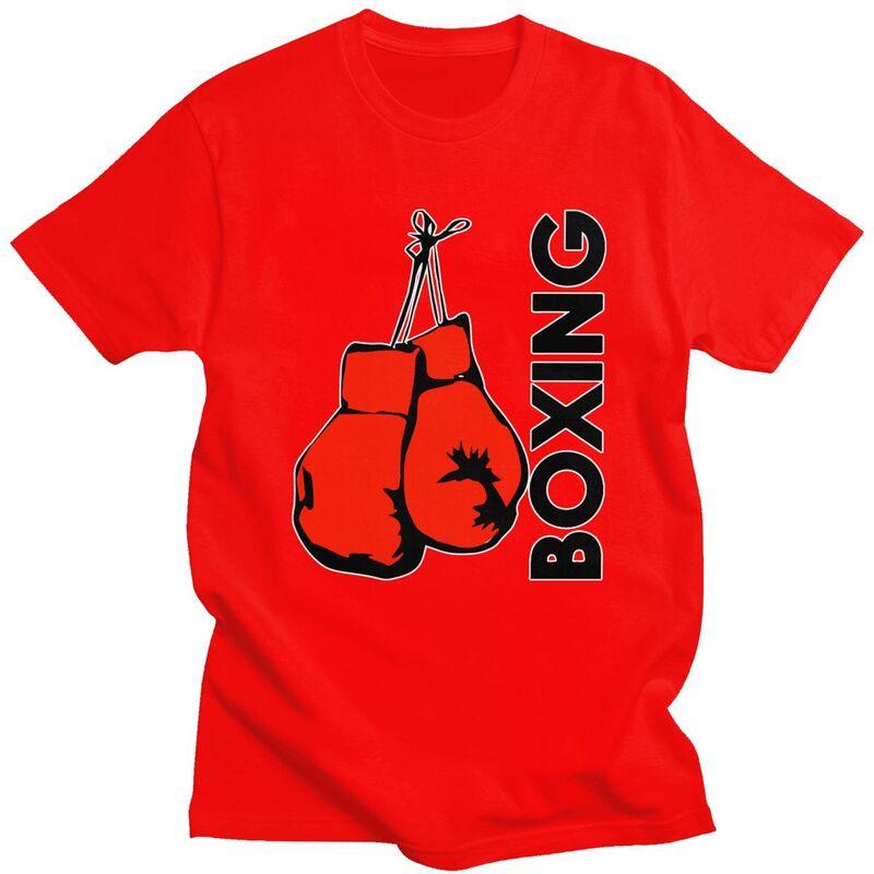 Custom Mens Boxing Gloves Boxer Gift T Shirt Short Sleeves Cotton Tshirts Tshirt Leisure Tees Slim Fit Clothing