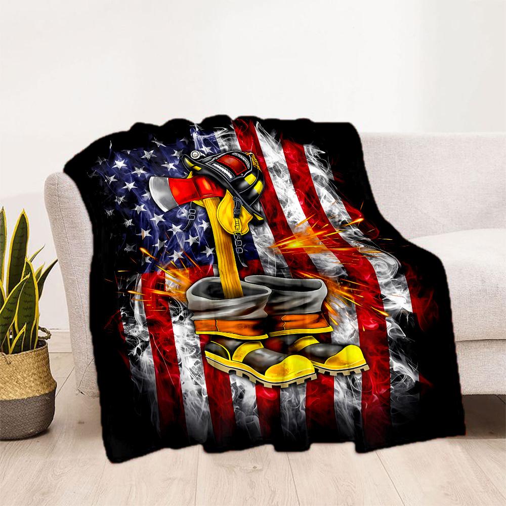 Fire Truck Adventure Blanket Durable Comfort Suitable for Chair Bed Couch Four Seasons Universal Playful Design Gift for Travel Home Birthdays