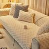 Plush Sofa Cushion Winter Nordic Non-Slip Cushion Backrest Cover Towel Modern Simple Winter Leather Sofa Cover Cover Cloth