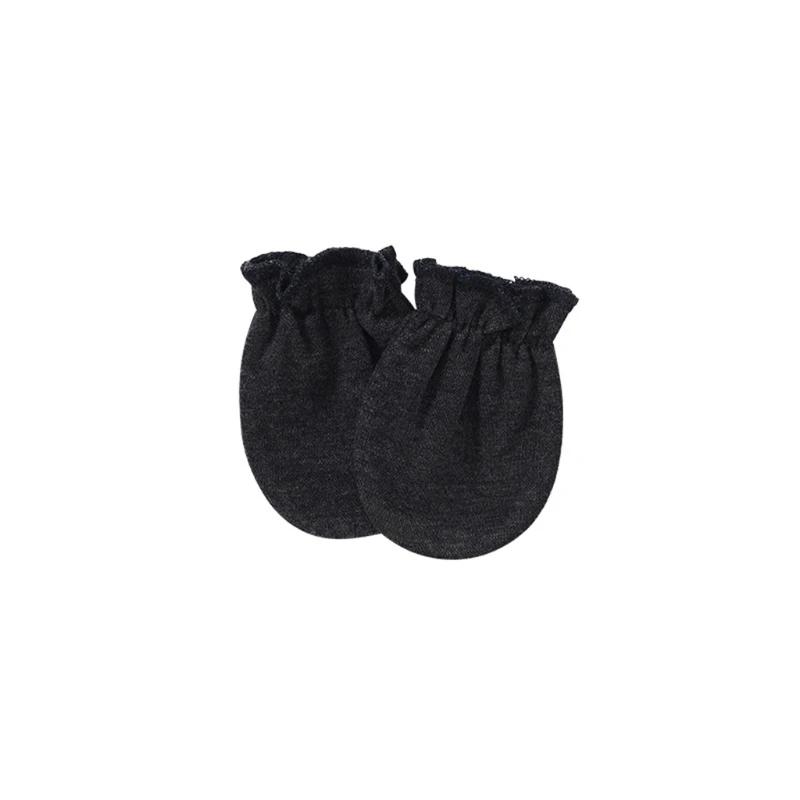 1 Pair Baby Anti-scratch Soft Cotton Gloves Newborn Solid Color Handguard Mittens Infants Supplies 77HD