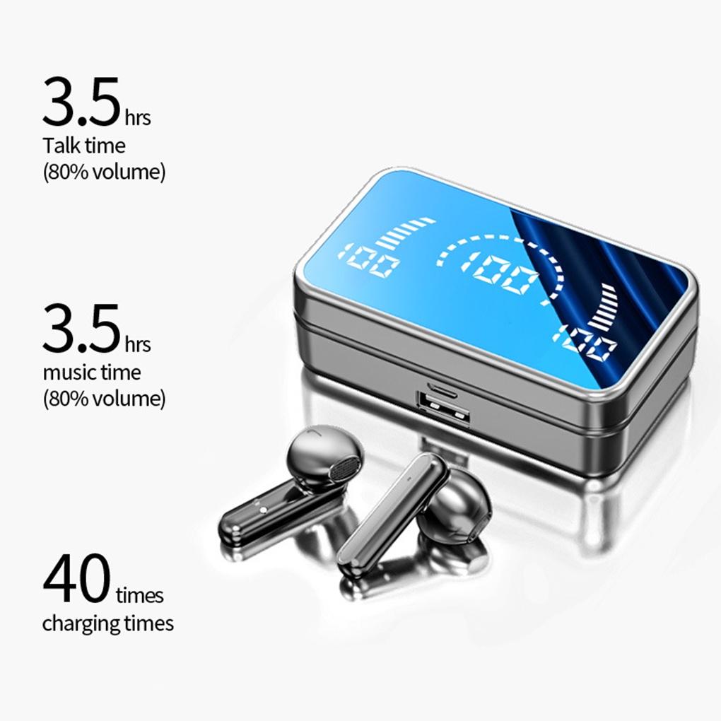 S20 Mirror Bluetooth 5.2 Wireless Headphones HiFi 3D Stereo Sports Waterproof Earphone with Microphone LED Touch Control Headset