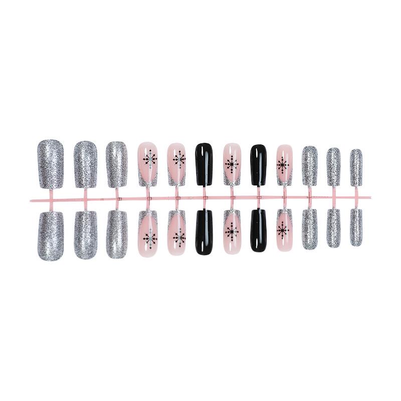 

New Christmas Snowflake Glitter Wearable False Nails