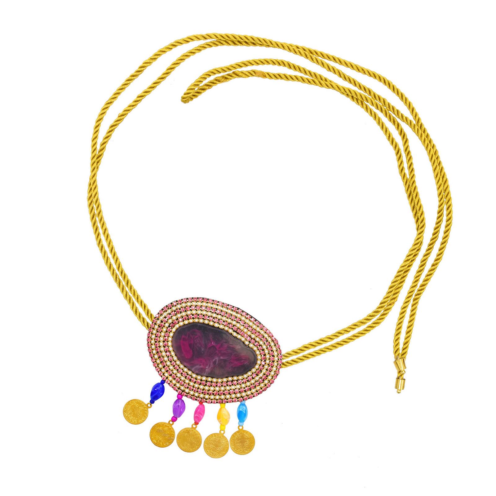 

Trendy Bohemian Inspired Waist Chain with Adjustable Sizing and Rhinestones Accent for a Natural Look