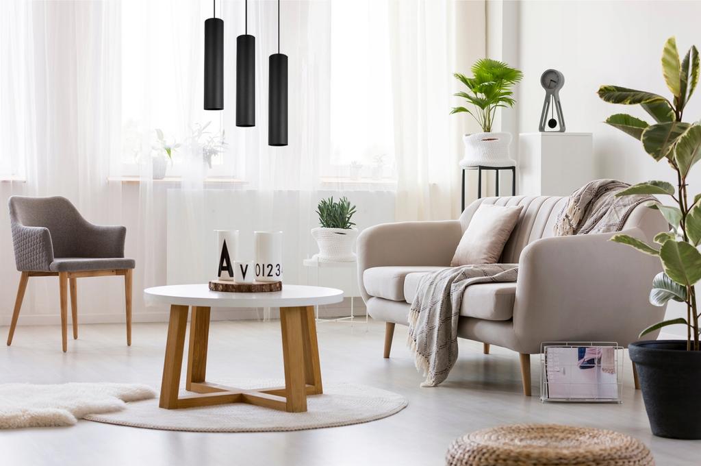 MODERN CEILING HANGING LAMP BLACK LED LAMP