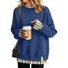 Women's Casual Printed Long Sleeve Oversized Two Piece Look Sweatshirt for Everyday Wear