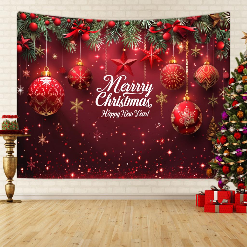 1pc Merry Christmas Tapestry, Happy New Year Blessings Poster Decoration Background Wall Hanging Decoration Tapestry