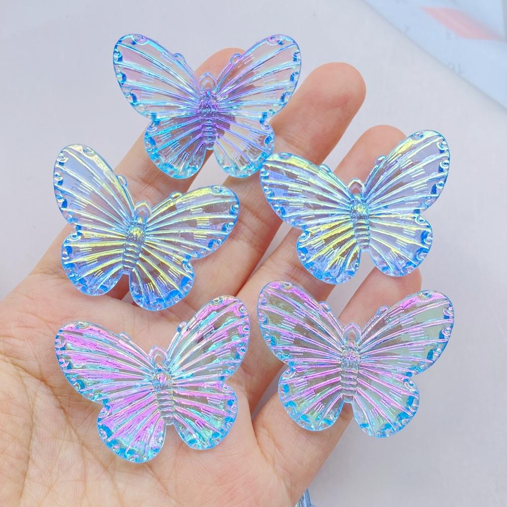 10 Pcs Cute Colorful Beautiful Butterflies Flat Back Resin Cabochons Scrapbooking DIY Jewelry Hairpin Craft Decoration
