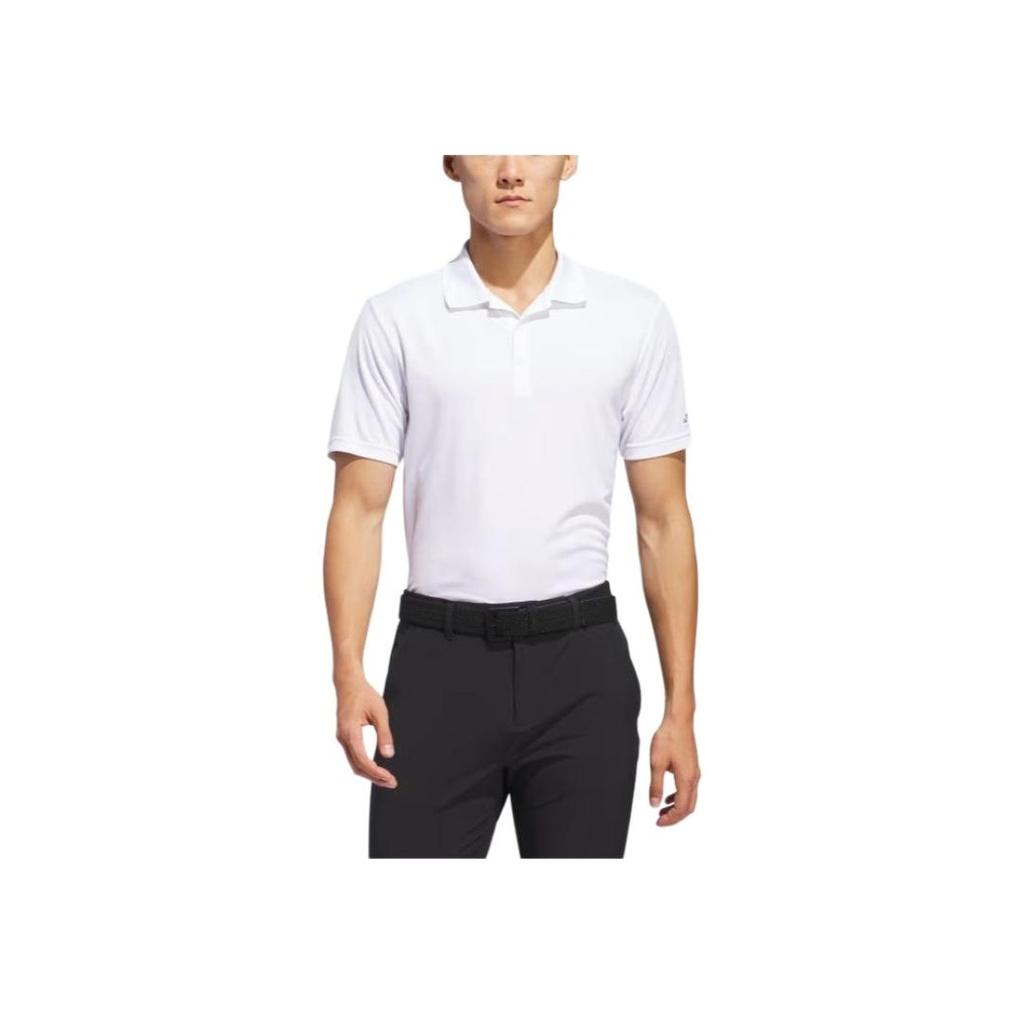 Adidas Core Performance Primegreen Golf Logo Straight Fit Polo Shirt Men Tops White IU4441