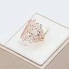 Russian 585 Purple Gold Hollow Car Flower Ring Elegant Temperament Rose Gold Plated Rhombus Ring Jewelry