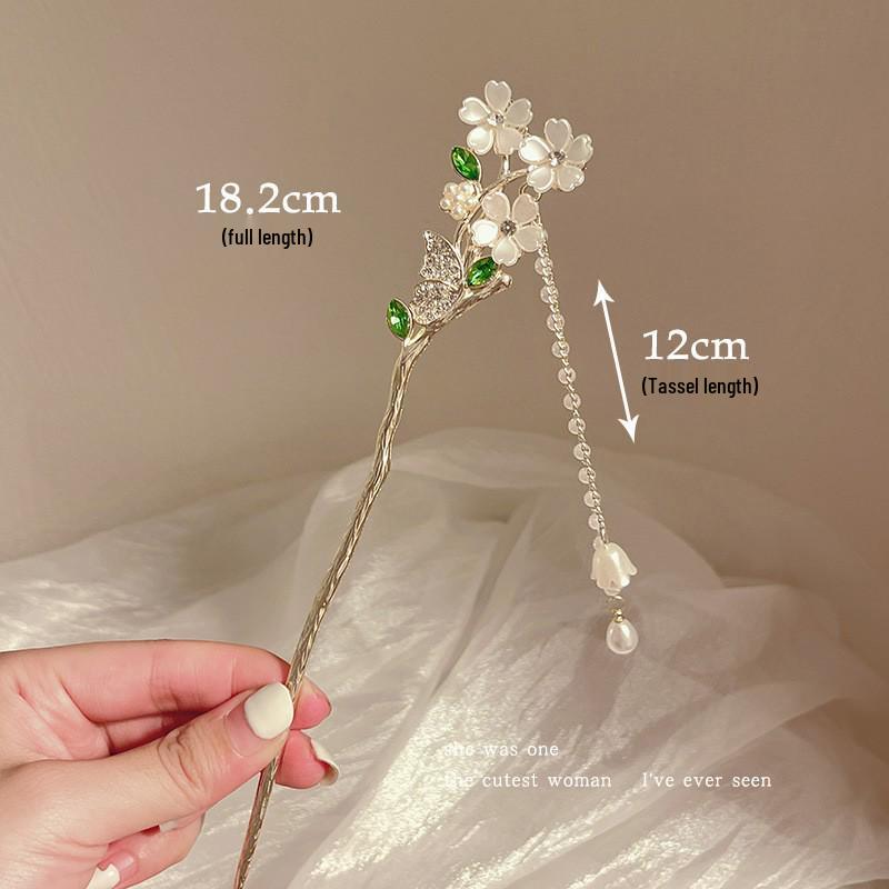 Tassel Flower Hairpin: Elegant Chinese Style Hanfu & Qipao Hair Accessory for Women