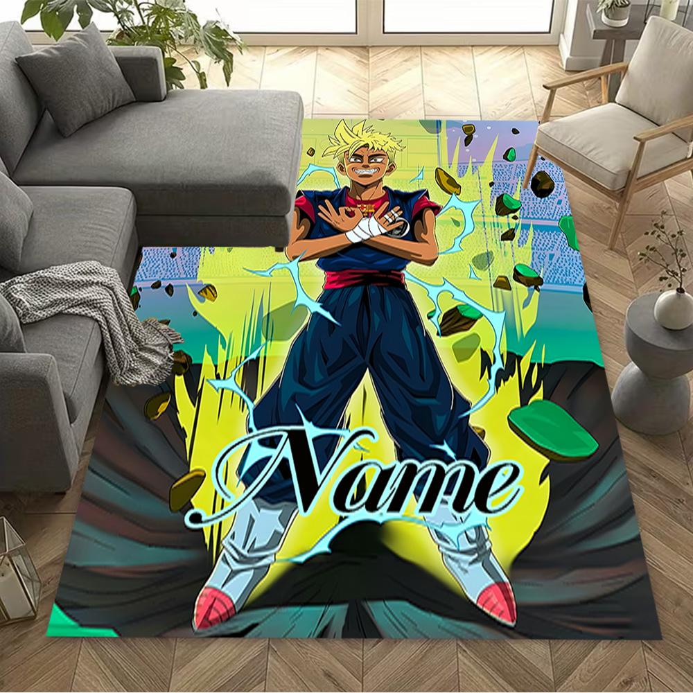 Super Saiyan Transformation Customize Text Floor Rug Office Rug Suitable for Game Room Dining Room Living Rooms Bedrooms Antislip Carpet