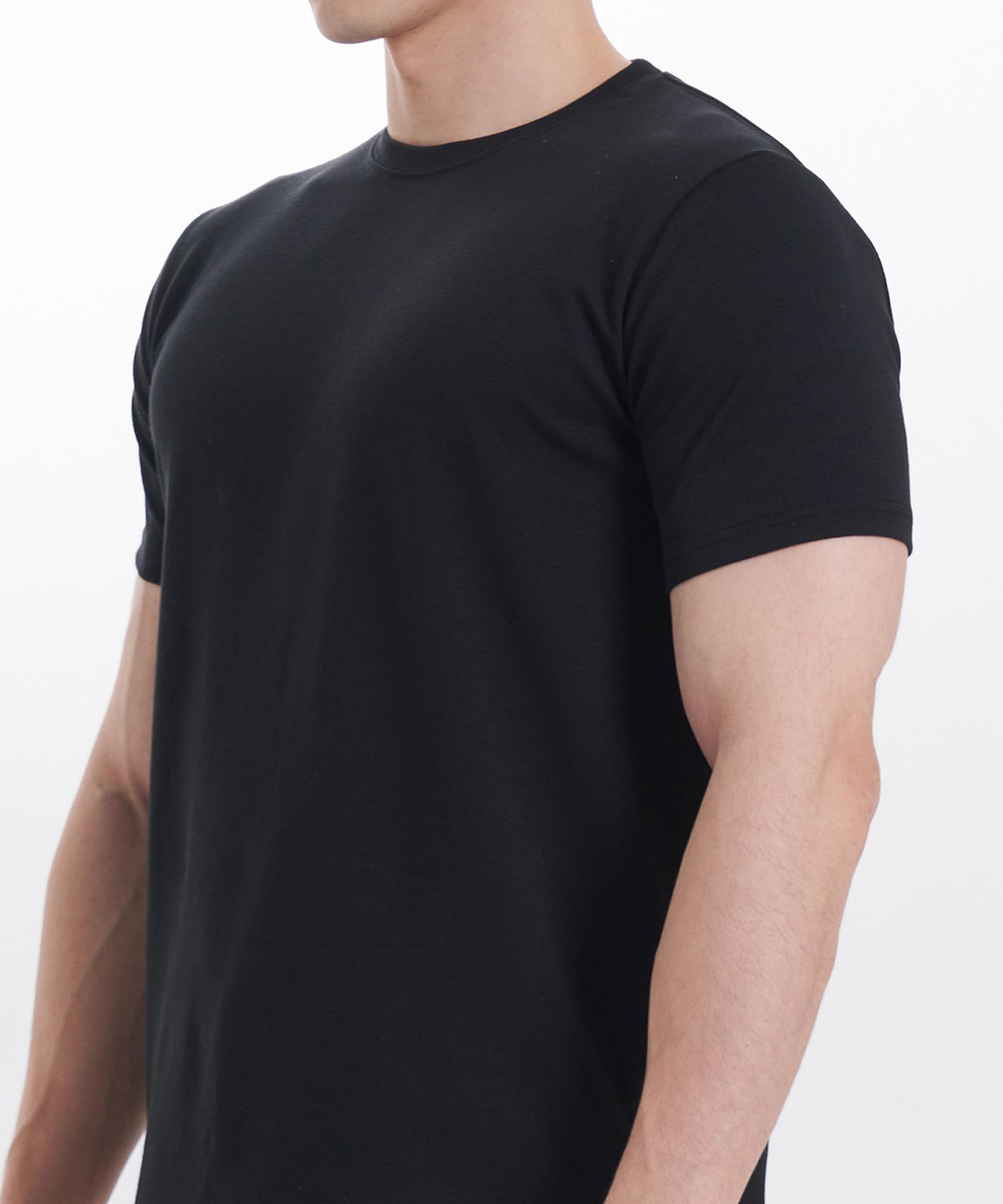 Poder Standard Plain Muscle Fit T-Shirt [Black] M
