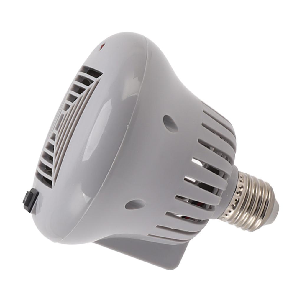 E27 50W To 100W Pet Heating Bulb with Grey Housing 220V 3 Gears Adjustable Basking Light Bulb for Reptile Small Pet Box