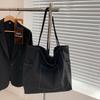 Large-capacity Canvas Bag Women's 2025 New Simple and Versatile Solid Color Niche Design Shoulder Bag Tote Bag