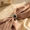 Gold Plated Scarf Holder Cat Eye Stone Silk Button, Vintage Style Alloy Light Luxury Button Buckle, Decorative Anti-slip Clip for Women Coats