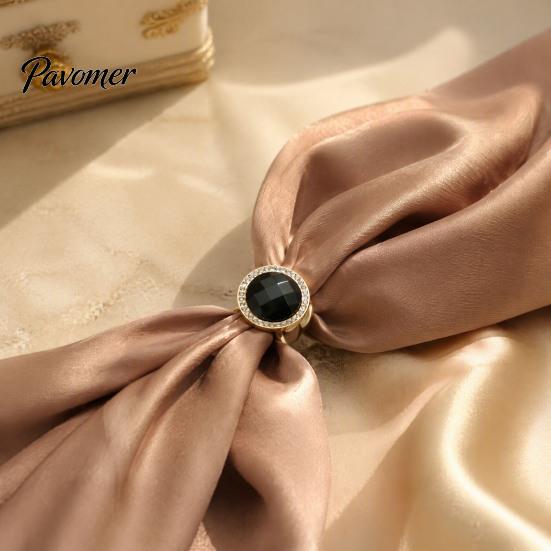 Gold Plated Scarf Holder Cat Eye Stone Silk Button, Vintage Style Alloy Light Luxury Button Buckle, Decorative Anti-slip Clip for Women Coats