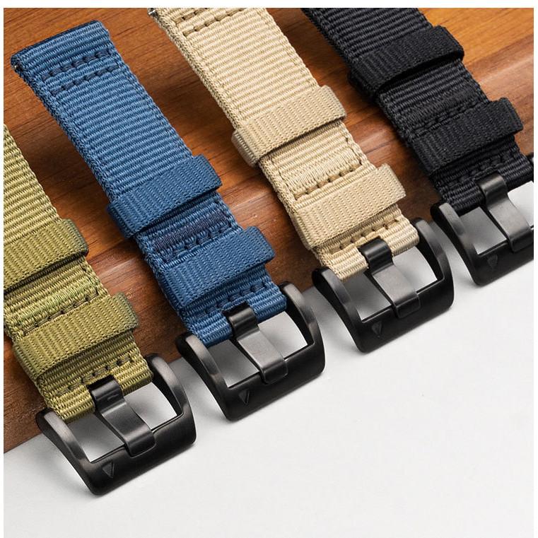 Universal 20mm 22mm Canvas Nylon Strap for Huawei Watch GT5/4/3 46mm Strap for Samsung Galaxy Watch 7 6 5 4  for Redmi 3/5Active