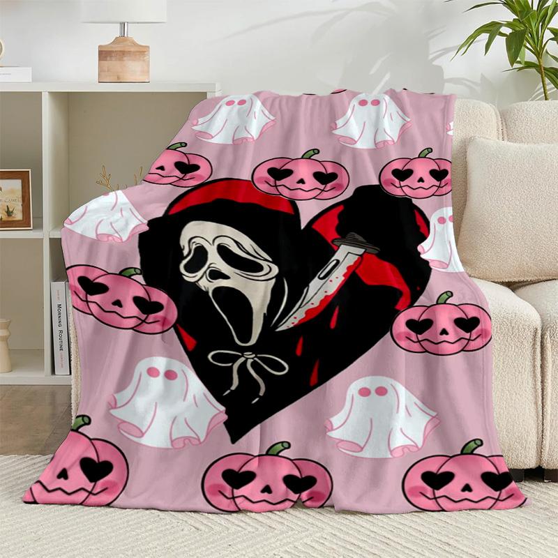 1PC Horror Movie Characters Flannel Blanket Gift, Suitable for Both Men And Women, Soft Ideal for Beds And Sofa, Birthday Or Christmas Gift