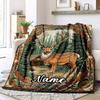 Elk In The Forest Customize Your Name Blanket Warm Comfortable And Soft Blankets Are Suitable For Home Chairs Office Sofas Sofas Office Camping And