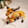 Deer Doll Plush Elk Figurine Christmas Reindeer Decoration with Golden Accents Festive Fairy Tale Christmas Decor