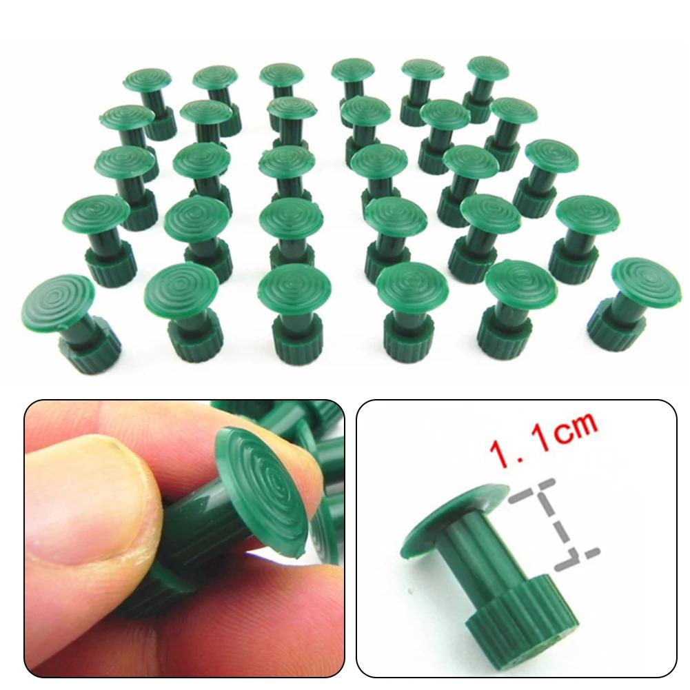 30pcs Glue Tabs Dent Removal Tools Dent Removal Tool Car Body Glue Tabs Green Plastic Car Part For Dent Lifter Slide Hammer