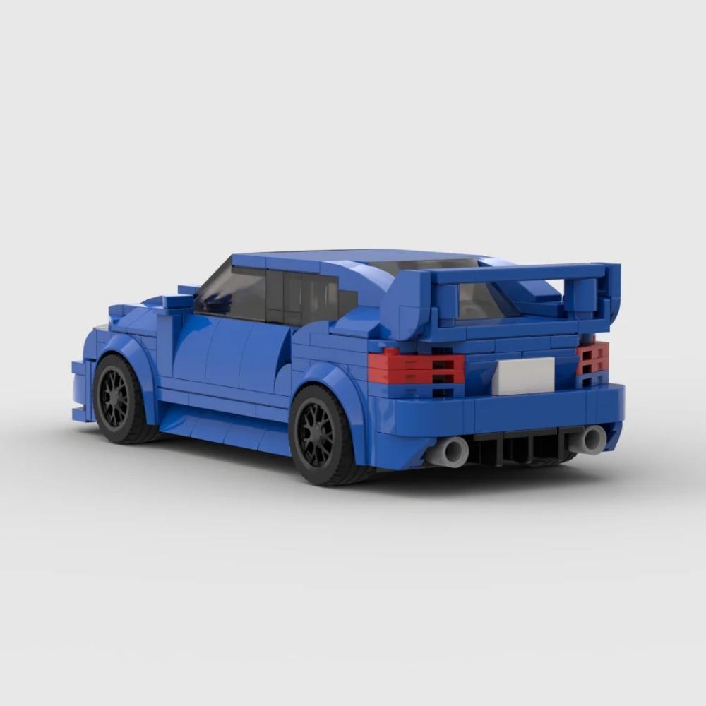 MOC Subaru WRX STI 303 Teile Rennsportwagen Fahrzeug Rennfahrer Bausteine Stein Kreative Garage Spielzeug für Jungen