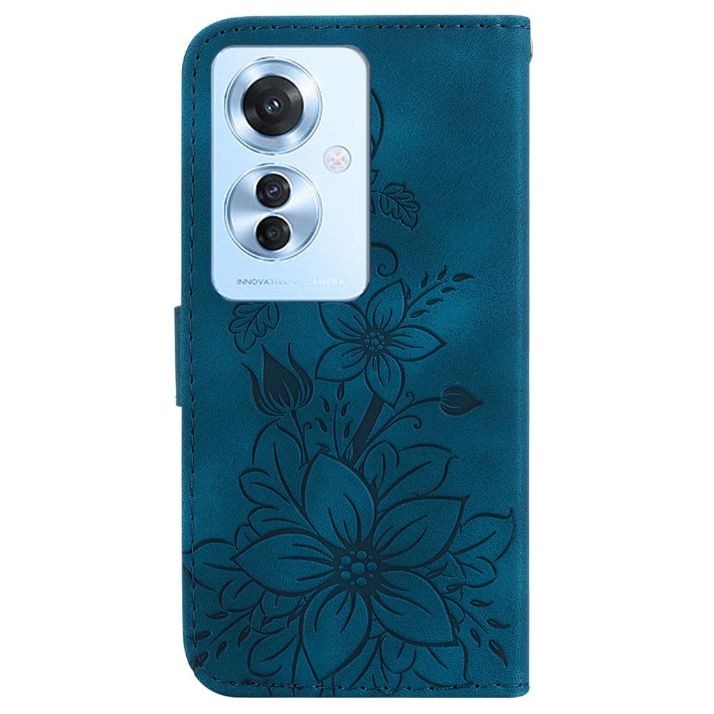 For Oppo Reno11 F 5G/F25 Pro 5G Case Phone Leather Wallet Lily Flower Imprint Full Protection Shell