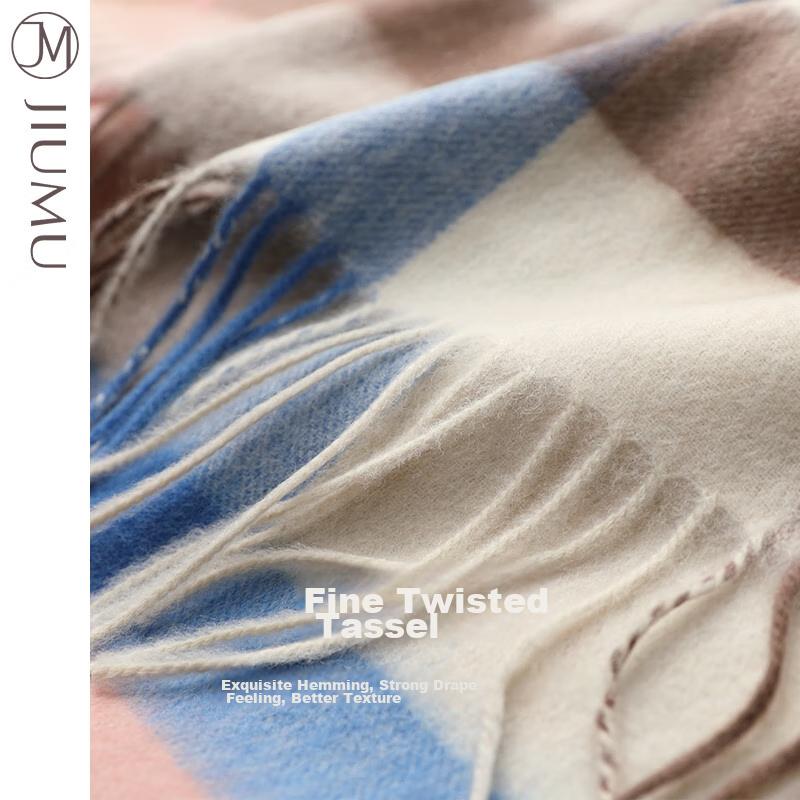 JIUMU (JIUMU) Pure Wool Scarf for Women, Autumn And Winter Shawl, Ladies' Warm Neck Warmer, Christmas Birthday Gift for Women, Gift Box Set