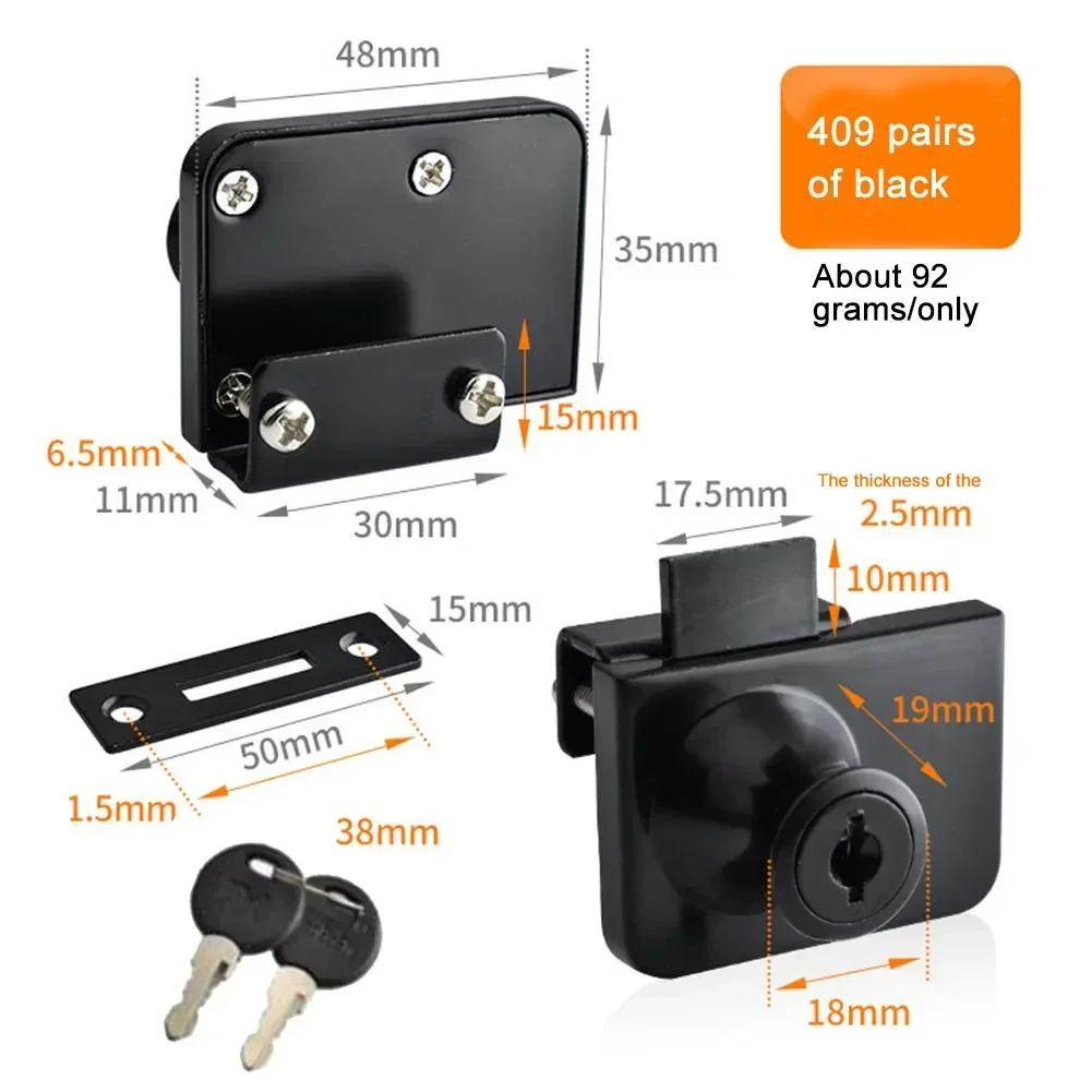 

Витрина Замок Стеклянный Витрина Двойной Замок Двери Замок Безопасности С Ключами Легко Устанавливается Стеклянные Дверные Замки Фурнитура чёрный