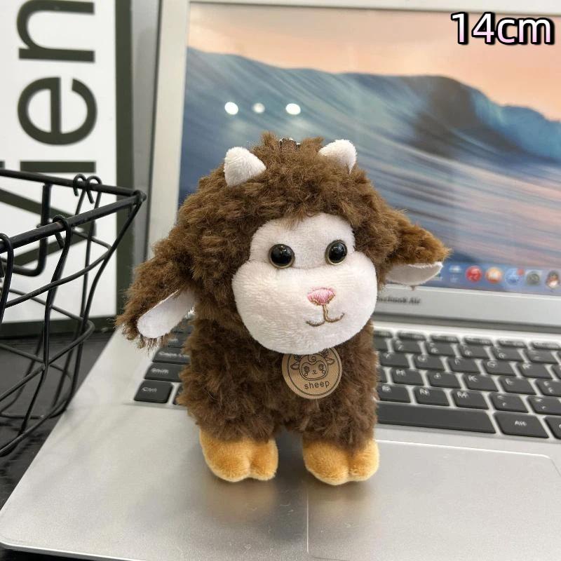 Soft Lamb Plush Keychain Fluffy Sheep Stuffed Charm Mini Adorable Handbag Decor Perfect for Schoolbag Pendant Gifts